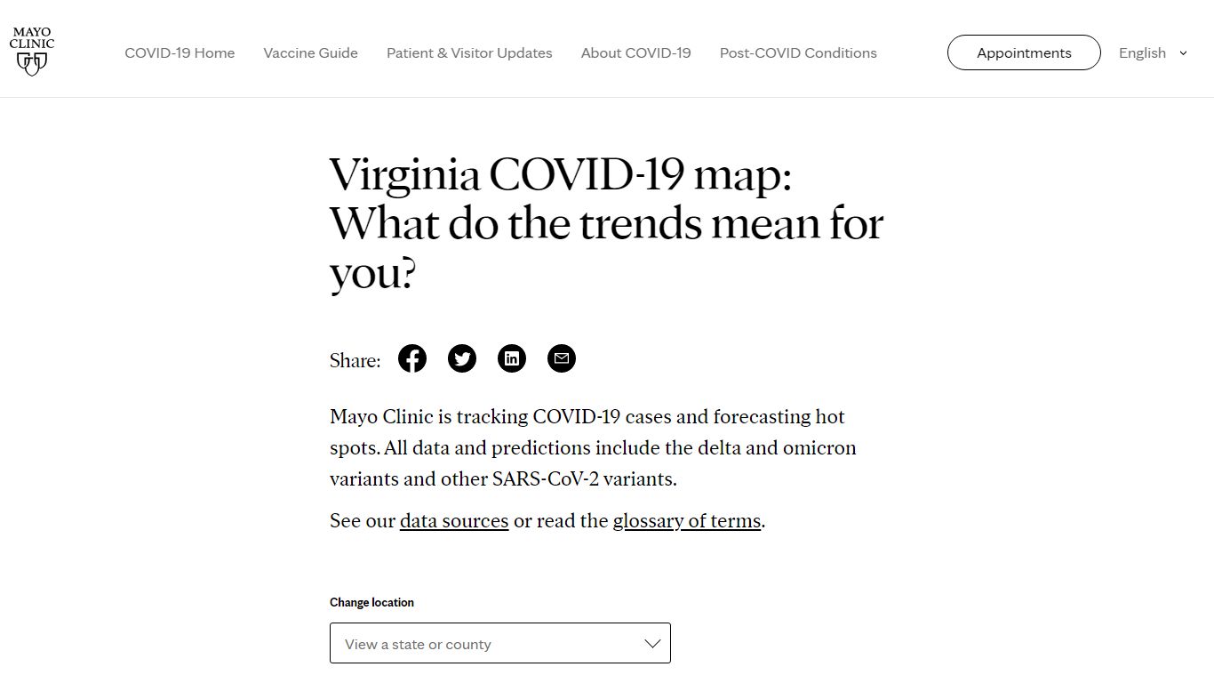 Virginia COVID-19 Map: Tracking the Trends - Mayo Clinic